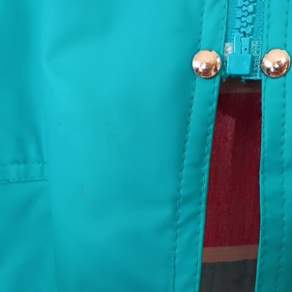 Vintage Misty Harbor Anytime Hooded Rain Slicker Jacket Blue Plaid Women’s M - Picture 4 of 12